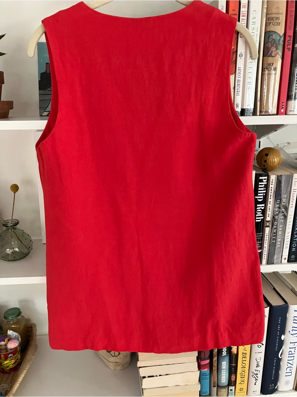 Red Button-Front Vest Top - Picture 4 of 11